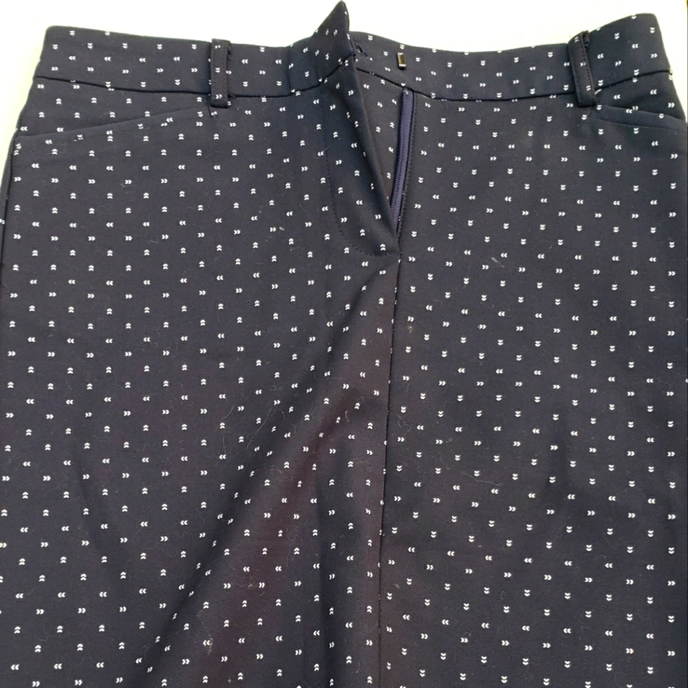 Navy Blue skirt with arrows.